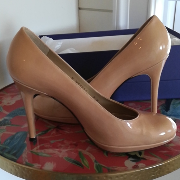 Stuart Weitzman Platswoon Cream Patent Leather - Picture 2 of 14